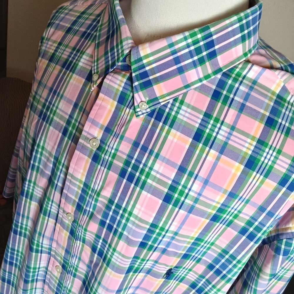 Polo Ralph Lauren Men's Performance Short Sleeve Button Down Plaid Check 4XLT - Picture 4 of 6